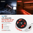 Tira LED PureMind Luz Roja / Luz Ámbar 1m – Iluminación Nocturna Sin Luz Azul