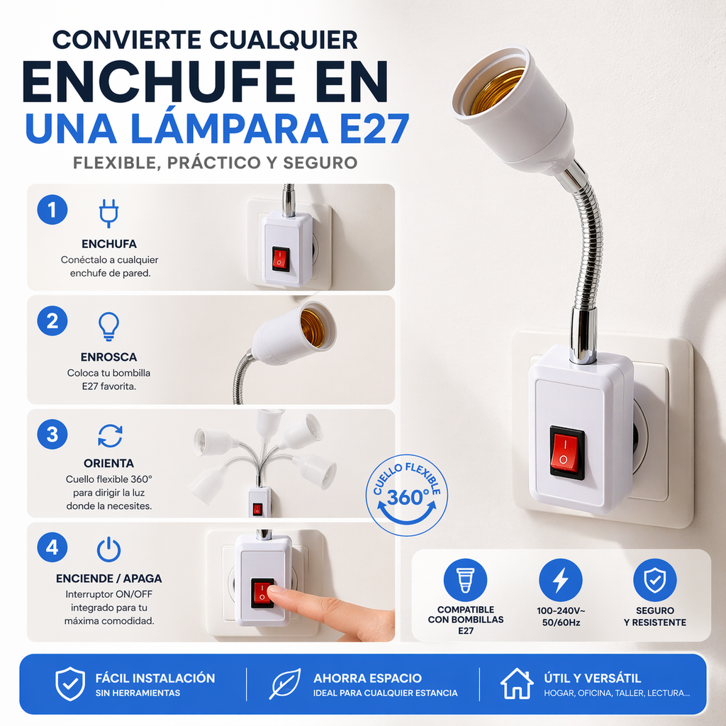 Adaptador Enchufe E27