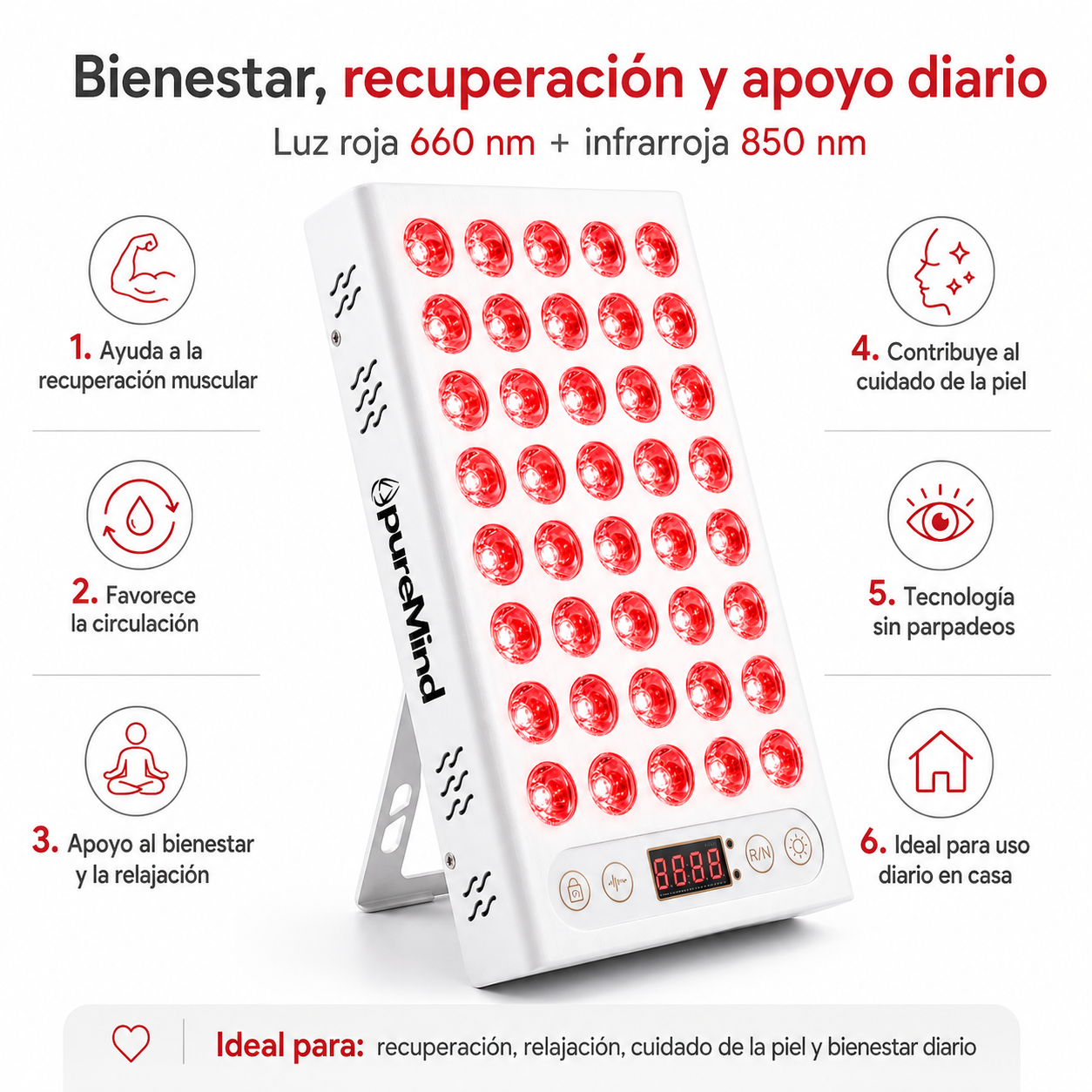 Panel Luz Roja/Infrarroja PureMind