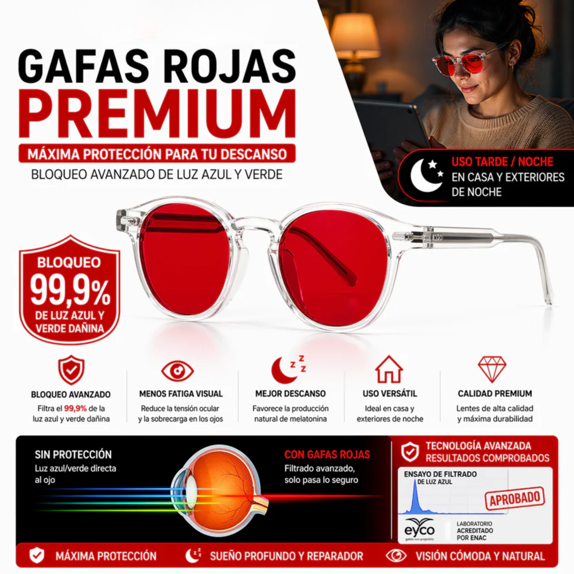 Gafas Premium Rojas