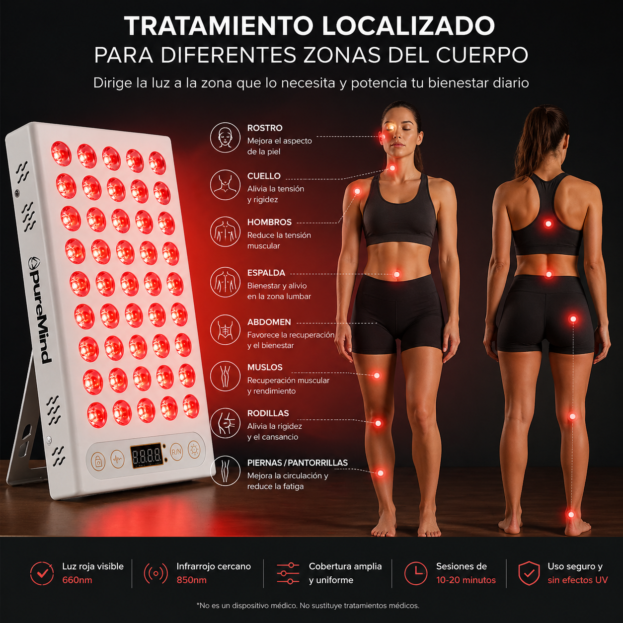 Panel Luz Roja/Infrarroja PureMind
