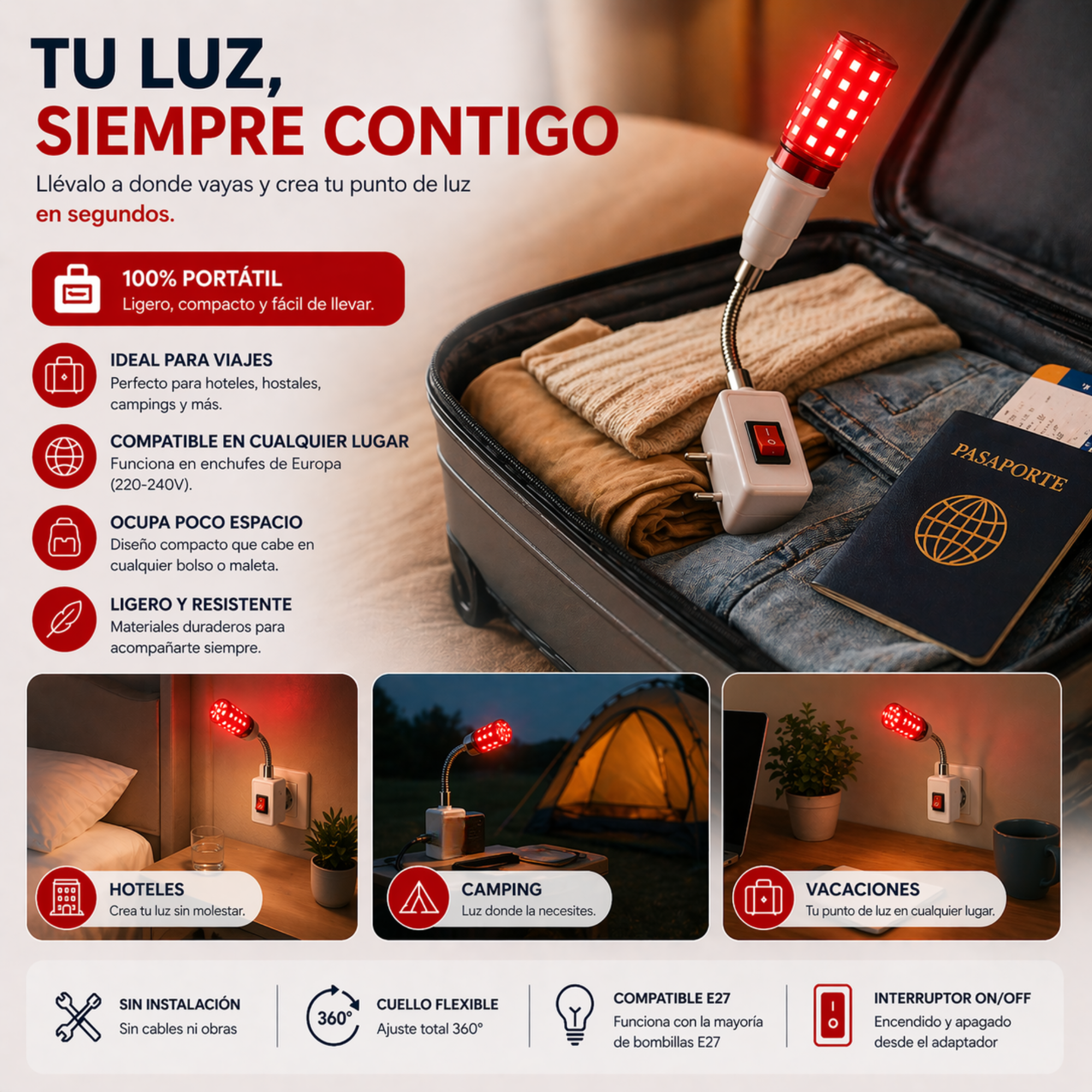 Adaptador Enchufe E27