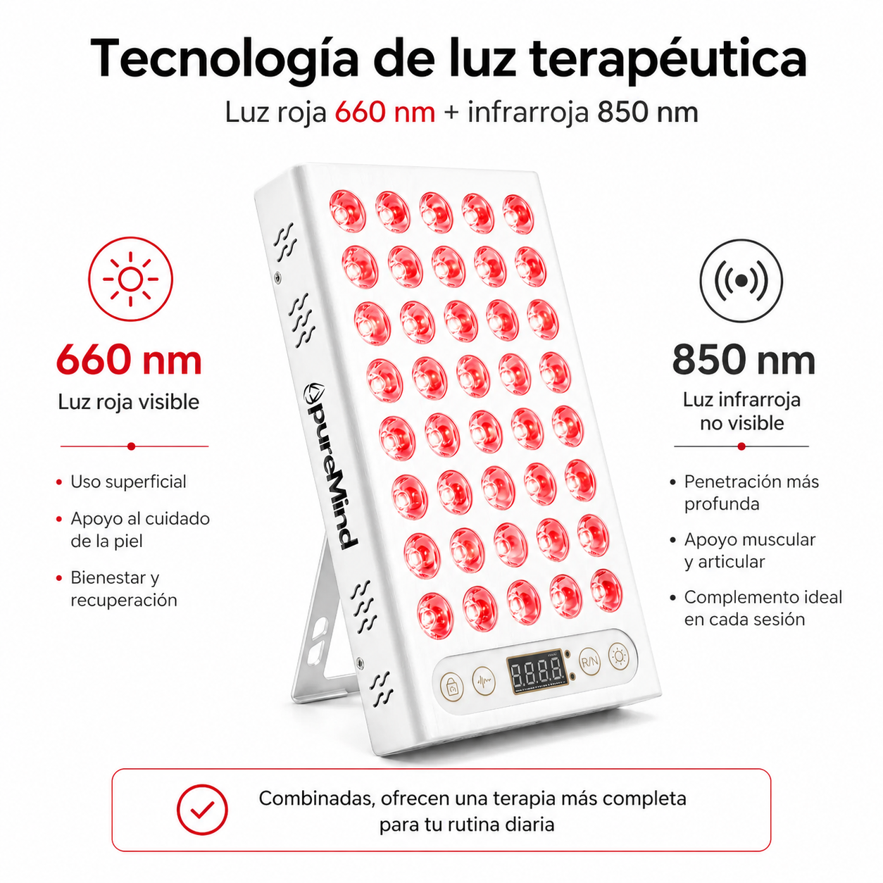 Panel Luz Roja/Infrarroja PureMind