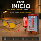 Pack Inicio – Gafas Amarillas Premium + Bombilla Roja Standard